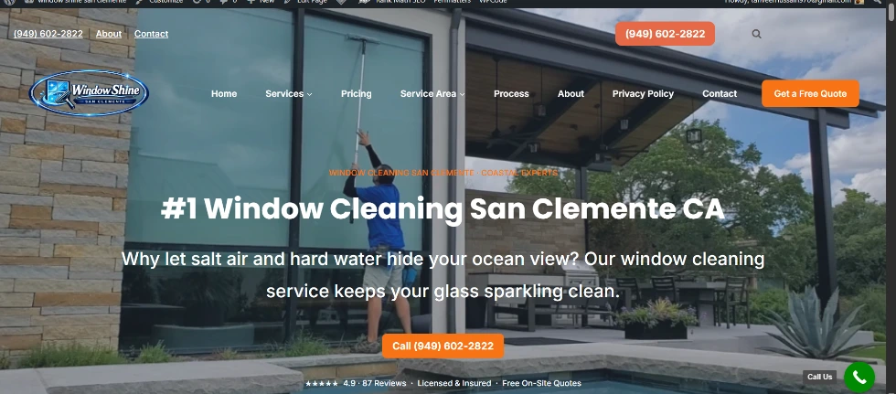 The San Clemente window and sign cleaning website